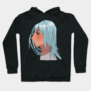 Anime Girl with Teal Hair Hoodie